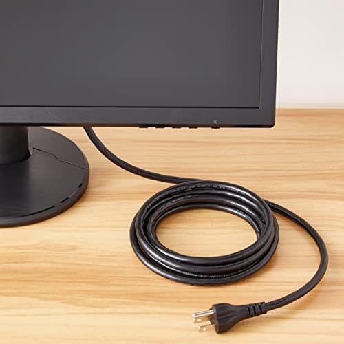 Amazon Basics Replacement Power Cord for Computer, Monitor, TV, Printer, PC, 3 Prong, 18 AWG, 125 Volts, 10 Feet, Black - Image 6
