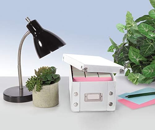 Snap-N-Store Index Card Holder Storage Box - Collapsible Organizer Box fits 1100 Flash Cards - Business, Recipe, or Note Card - 4 x 6, 2 Pack, White - Image 6