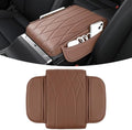 SINGARO Car Center Console Cover Pad, Universal Leather Waterproof Thick Arm Rest Cover for Car with 2 Storage Bags, Car Interior Accessories for Most Vehicles, Cars, SUVs, Trucks (Brown) by SINGARO