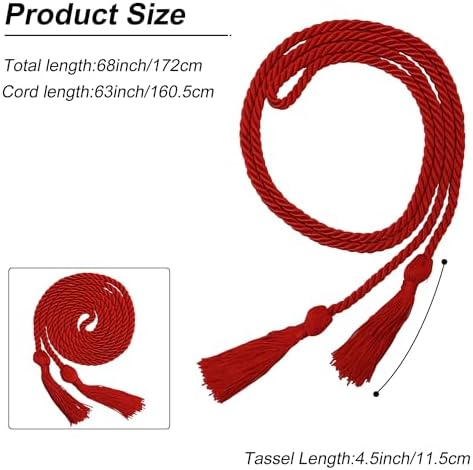 GraduationMall Graduation Honor Cord 68" Red - Image 4