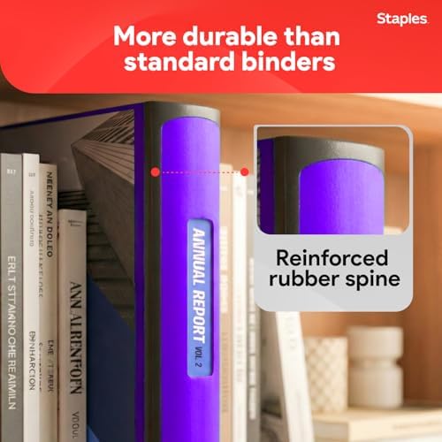 Staples Better 3-Inch D-Ring Binder, Purple, Heavy-Duty - Image 4