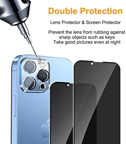 PEHAEL for iPhone 13 Pro Privacy Screen Protector+Camera Lens Protector - Image 6