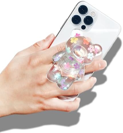 On The Grip Magnetic 3D Gummy Bear Style Expandable Collapsible Mobile Phone Grip Stand Holder for Smartphone Tablet Cell Phone Accessory (Flower) - Image 2