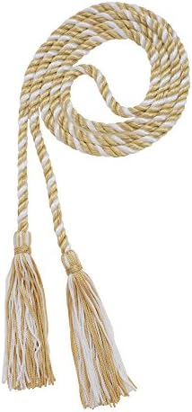 Tassel Depot Graduation Honor Cord - Old Gold/White - Every School Color Available - Made In Usa by TasselDepot