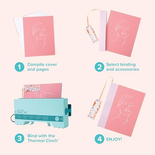 We R Memory Keepers Thermal Cinch Binding Machine Pink 12 Inch, Includes Thermal Book Binding Machine, Book Spines, and Clips, Create DIY Journals, Notebooks, Scrapbooks, Photo Books, and Documents - Image 3