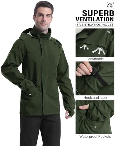 iCreek Rain Suit Waterproof Breathable Lightweight 2-Piece Rain Gear Unisex - Image 2