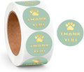500 Pcs Thank You Dog Stickers Dog Paw Print Thank You Stickers for Shipping Mailers, Bags, Boxes, Tags, Greeting Cards, Present for Sealing and Decoration(Green) by Unknown