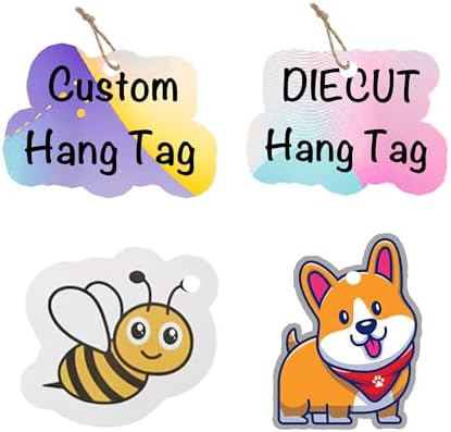 100 pcs Custom Hang Tags,Personalized Your Logo and Text Price Tags Jewelry Hang Tags Labels (Die Cut-Your Shape) by Printyourdream