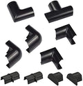 D-Line Medium Cable Raceway Accessory Pack, Join 1.18in x 0.59in Cord Cover Lengths, 10 Accessories Included, Hide Cords Around a Variety of Angles - Black by D-LineUSAinc