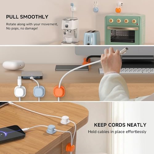 6 Pack Cord Organizer Holder, 2026 New Adjustable Cable Organizer Clips, Adhesive Desk Cable Management, Charging Cable Storage Holder for Office, Home, Car, Desk, Nightstand (Black) - Image 6