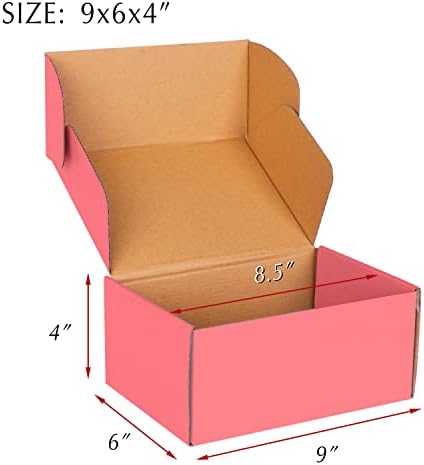 Pink Cardboard Corrugated Boxes - 9x6x4, 30 Pack - Shipping & Mailing Boxes - Image 2