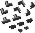 D-Line Small Cable Raceway Accessory Pack, Join 0.78in x 0.39in Cord Cover Lengths, 13 Accessories Included, Hide Cords Around a Variety of Angles - Black by D-LineUSAinc