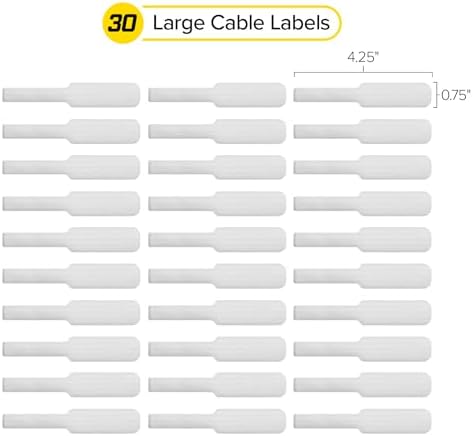 Wrap-It Storage Cable Labels - Large (30-Pack) White - Image 4