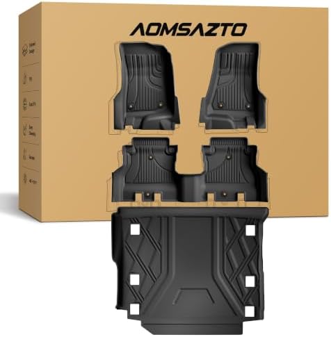 Floor Mats & Cargo Liner Fit for 2018-2026 Jeep Wrangler JL 4x4 w/Subwoofer by AOMSAZTO
