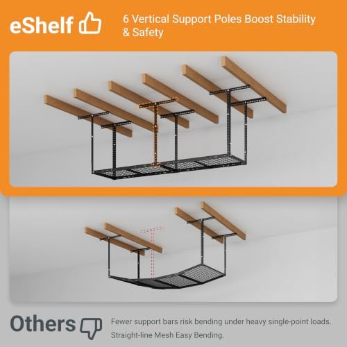 2x8ft Overhead Ceiling Garage Storage Rack, 400LBS Capacity, Black - Image 5