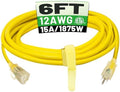 POWGRN 6 FT 12/3 Outdoor Extension Cord Waterproof Heavy Duty Power Cord by POWGRN
