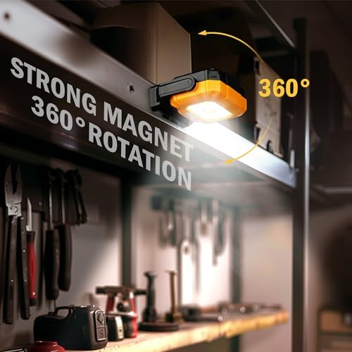 Magnetic Work Light, 1200LM Rechargeable Shop Lights - Image 5