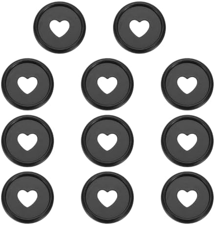 PATIKIL 24mm Plastic Book Binding Discs, 11 Pack Discbound Expansion Discs Heart Binder Rings for DIY Notebook Planner, Black by PATIKIL