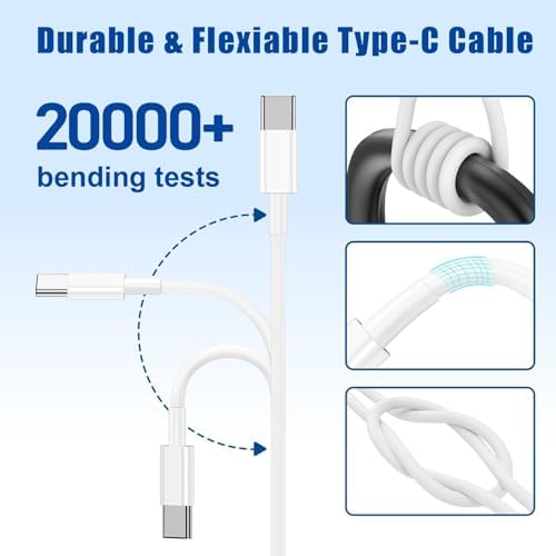iPad Fast Charger,2Pack iPad Pro Charger USBC to C Cable Cord 20W USB C Charger i-Pad Charging Block for iPad A16 11/10th,iPad mini 6/A17 Pro,i-Pad Air/i-Pad Pro 13/12.9/11inch 2020-2025 - Image 3