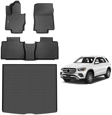 AIPOIL® Floor Mats & Cargo Liner Set for 2020-2025 2026 Mercedes Benz GLE& GLE 350& GLE 450 (No for Coupe) All Weather Protection TPE Anti-Slip Automotive Full Set Custom Car Mats Accessories - Black by AIPOIL