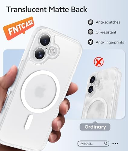 FNTCASE for iPhone 16 Case, Fit for Magsafe, Screen Protector, White - Image 6