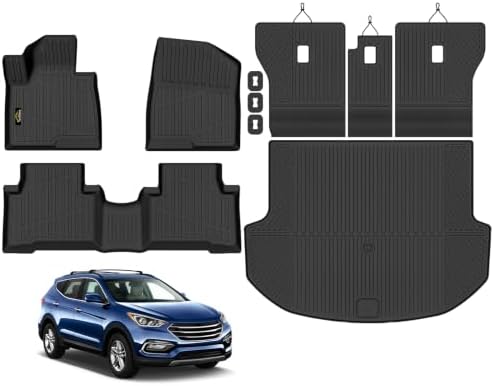 Floor Mats & Cargo Mat & Backrest Mat for Hyundai Santa Fe Sport 2013-2018 by YonMeoo