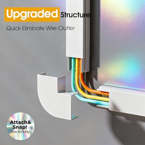 425in TV Cord Hider Wall, Cord Covers for 2-3 Wires on Wall, Easier Set-up Cable Hider Wire Covers for Cords on Wall, Paintable Cable Cover Management to Hide TV Wires, W0.95 H0.55in, White - Image 4