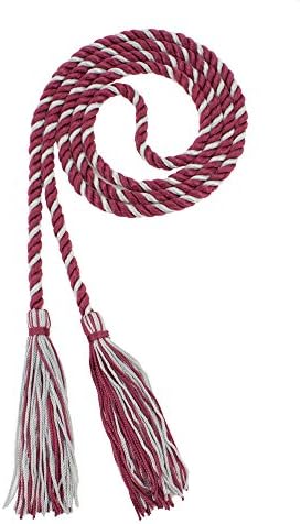 Tassel Depot Graduation Honor Cord - Maroon/Gray - Every School Color Available - Made In Usa by TasselDepot