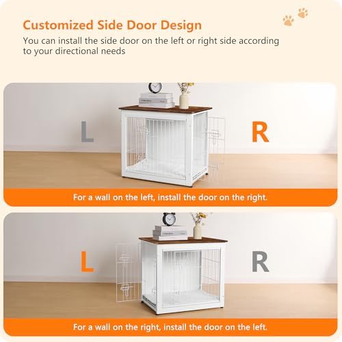 DWANTON 27" Dog Crate Furniture, Dog Kennel Indoor, with Waterproof Cushion - Image 4