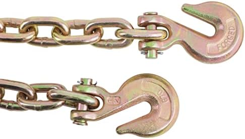 Mytee Products 2 Pack 1/2 Inch x 16 FT Grade 70 Binder Chain with Clevis Grab Hooks - G70 Transport Tow Chain - 11,300 Lbs Working Load Limit - Image 4