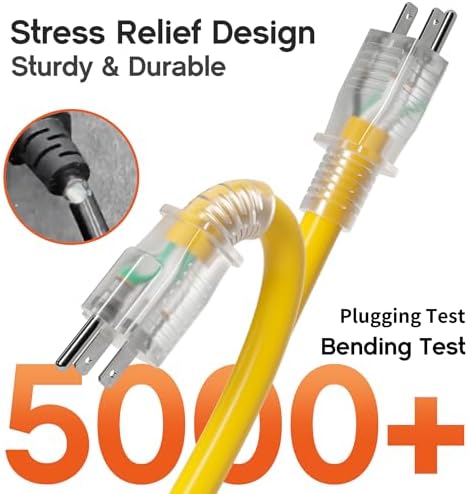 100 FT 12 Gauge Heavy Duty Extension Cord with Multiple Outlets - Image 5
