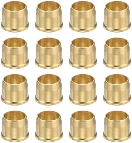 PATIKIL 6.35 mm OD Tube Compression Sleeves Ferrules, 16 Pack Brass Ferrule Compression Fittings for Water Oil Air Pipes by PATIKIL