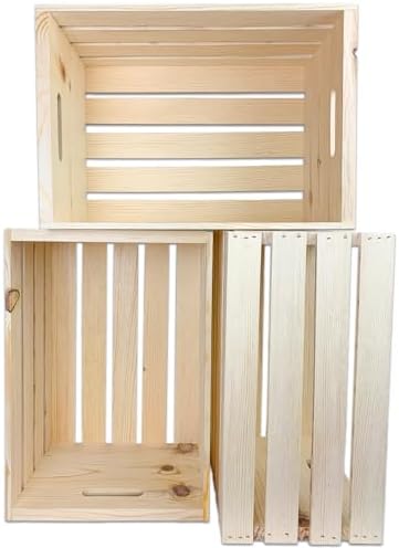 Wilson Large Wooden Pine Crate for Storage and Decoration at Home, Office, Kitchen, Bedroom, and Retail (12.5"x9.625"x17.875") (Set of 12) - Image 7