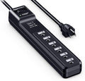 Amazon Basics Surge Protector Power Strip with 6 Outlets, 2 USB Ports, 1000 Joule, 6-Foot Cord Length, Black by AmazonBasics