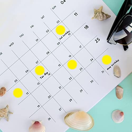 1400 PCS Yellow Dot Stickers Round Coding Labels Circle Dots Labels Stickers Polka Circle Dot Stickers Label Sticker for Office,Classroom,Papers Etc - Image 3