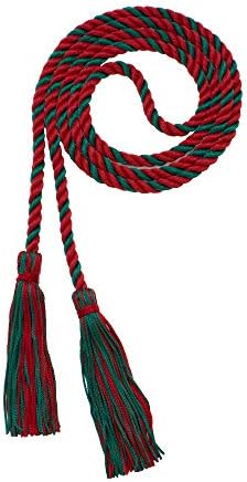 Tassel Depot Graduation Honor Cord - Red/Dark Green - Every School Color Available - Made In Usa by TasselDepot