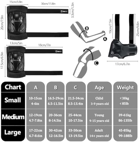 Tanden Skating Protective Gear Knee and Elbow Pads Wrist Guards for Roller Skating Skateboarding, Skate Pads Adult Knee Pads - Image 6