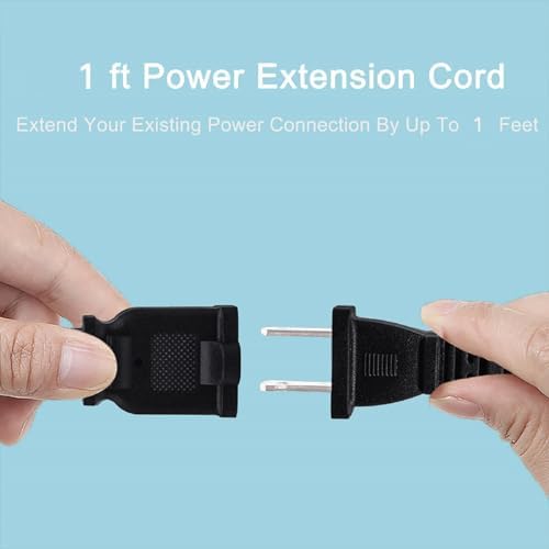Short Extension Cord 1 FT,US Male/Female Power Cable with 2 Prong NEMA 1-15P to NEMA 1-15R Small Extension Cord Black - Image 4