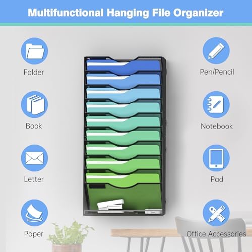 Kuntine.B Wall File Organizer Office Hanging Magazine Holder Wall File Organizer for Office Home - Image 4