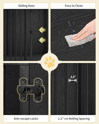 Hzuaneri 46.9" XXL Dog Crate Furniture Indoor Dog Kennel with Barn Door - Image 6