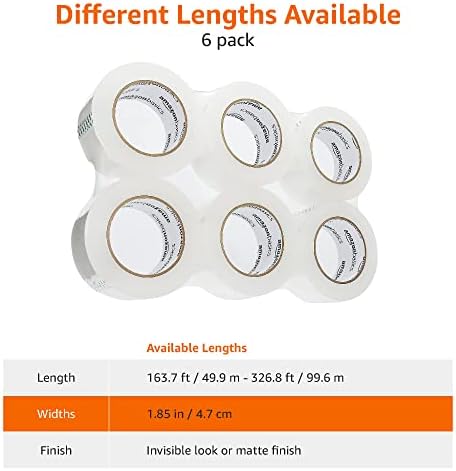 Amazon Basics Strong Adhesive Packing Tape for Moving Boxes, Shipping and Sealing, Clear, 1.88" x 109 Yards, 6-Pack, Total 654 Yards - Image 5