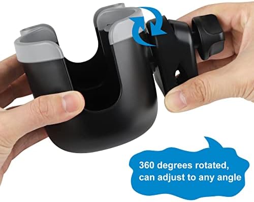 Accmor Stroller Cup Holder with Phone Holder, Bike Cup Holder, Universal Cup Holder for Uppababy Nuna Doona Strollers, 2-in-1 Cup Holder for Walker, Wheelchair, Scooter - Image 6
