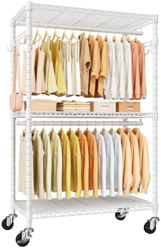 ULIFHOME P1 Rolling Clothes Rack, Portable Wardrobe Closet Holds 500lbs by UlifHome