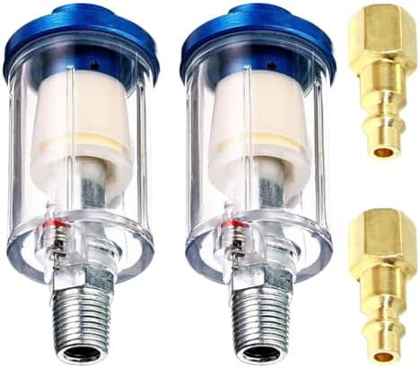 Joywayus 2PCS Water Oil Separator,1/4" NPT Inlet and Outlet Filter,Spray Gun Air Compressor Tools by Joywayus