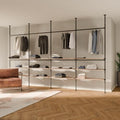 pamo Adjustable Clothes Rack with Shelves 155" W x 86"-98" H by pamo