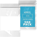 GPI 4"x6" Zip Bags, 200 Pack, 4 Mil Heavy Duty, Write with White by GPI