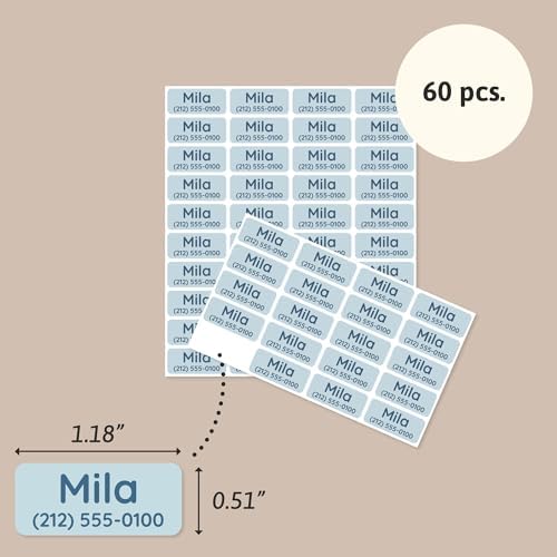 TeddyLabels - Clothing Labels for Nursing Home (60) – Self-Adhesive Name Tags for Clothes and Personal Items. Personalized Labels for Daycare, Nursing Homes, and Laundry Use - Light Blue - Image 6