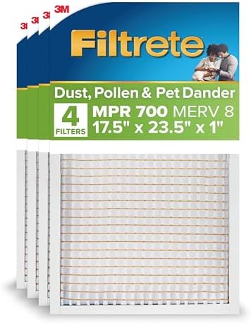 Filtrete 17.5x23.5x1 in. Air Filter, MERV 8, MPR 700, 4 HVAC Filters by Filtrete