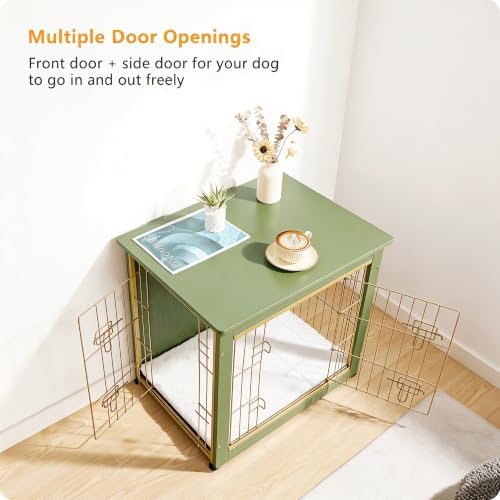 27" Dog Crate Furniture, Dog Kennel Indoor, with Waterproof Cushion - Image 6