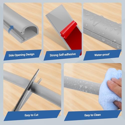Silicone Cord Covers for Wires on Wall Cord Hider Self-Adhesive - Image 3